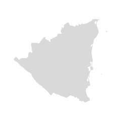 Fototapeta na wymiar Nicaragua vector map country. Nicaragua America administrative republic shape isolated