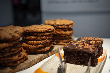 Chocolate cake and cookies