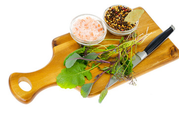 Cooking salad leaf mix isolated on white background