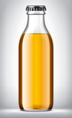 Glass Bottle with Beer on background. 