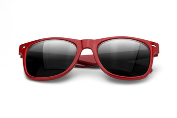 eyeglasses red  isolated over the white background