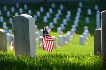  Arlington National Cemetery - Headstones and U.S. National flags - Circa Washington D.C. United States of America © Orhan Çam