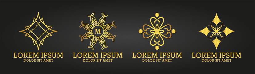 Luxury monogram logo template vector object for logo design.