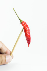 Pepper is affected separately on a white background 