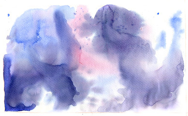 Abstract blue watercolor background. Spot, splash of color. - 353372603
