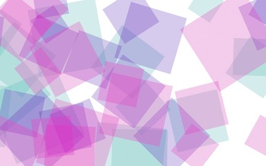 Multicolored translucent squares on white background. Red tones. 3D illustration