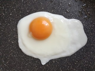 fried egg in a pan