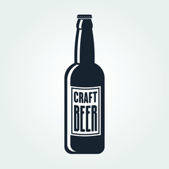 Fototapeta na wymiar Beer bottle icon isolated on white background. Vector illustration.