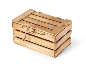 Wooden crate on white