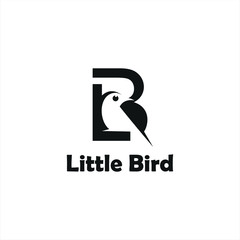 the initials L and B little bird logo flat