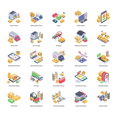 
Logistic Delivery Icons Bundle 
