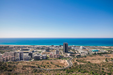 aerial view from asaf harofeh street to the sea haifa israel
