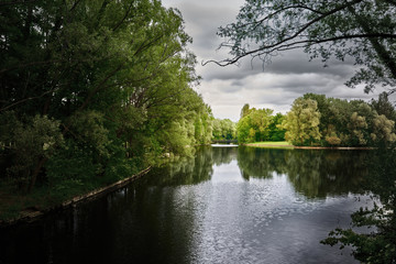 Fototapeta na wymiar Park ponds. Landscape. (Bonn-RhineAue Album)