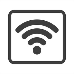Wireless and wifi icon or sign for remote internet access. Podcast vector symbol.
