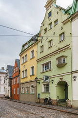 Fototapeta na wymiar Street in the old town of Riga, Latvia