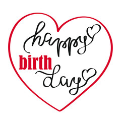 Lettering hand vector Happy birthday.