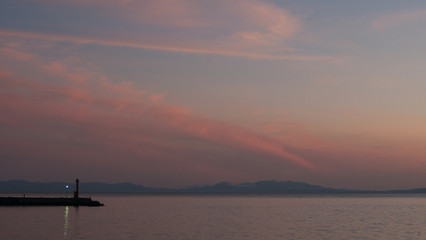 Naklejka premium 夕日の海