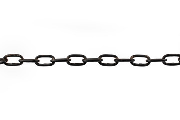 Metal chain link isolated on a white background