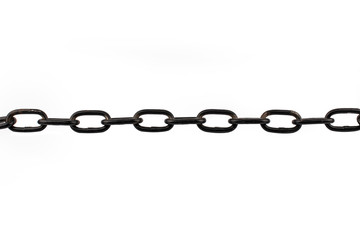 Fototapeta premium Metal chain link isolated on a white background