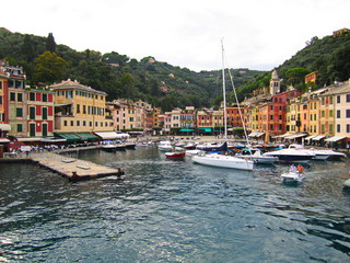 Fototapeta na wymiar Italia Portofino travel boats and yachts