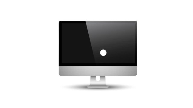 Animated PC drop from the top and connect to the internet via WiFi