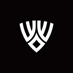 WW monogram logo with modern shield style design template