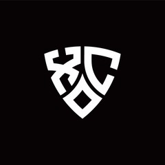 XC monogram logo with modern shield style design template