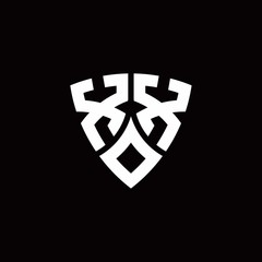 XX monogram logo with modern shield style design template