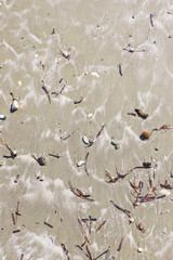 Sea shore with pebbles. Sand