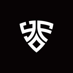 YF monogram logo with modern shield style design template