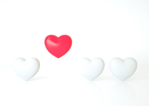 Hearts background. Valentines day banner design. 3d illustration. Pastel pink hearts. Love symbol wallpaper. Datting, wedding, engagement, marriage celebration. Romantic poster
