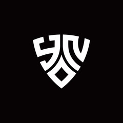 YN monogram logo with modern shield style design template