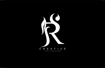 Minimal Clean Letter RS Monogram Logotype Design