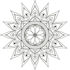 black and white mandala. abstract flower vector illustration