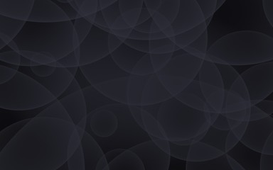 Abstract black background. Backdrop with dark transparent bubbles. 3D illustration