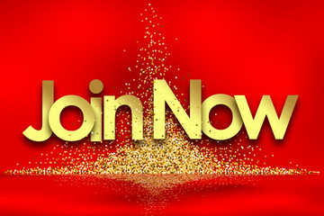 join now in red background and golden stars