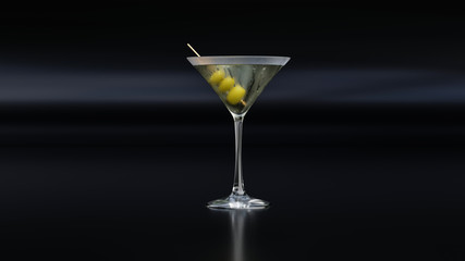 Martiniglas mit Oliven