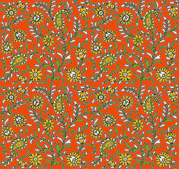 seamless floral kalamkari patterns