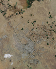 Aerial view of Tabuk city in west Saudi Arabia