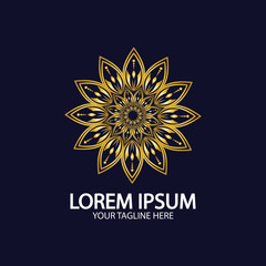 Flower logo. The circular logo. Logo of the flower. Stylized flower. Petals. Simple logo. The brand name  emblem  logo. Mandala. Logo boutique. Logotype for beauty. Logo for flower shop.