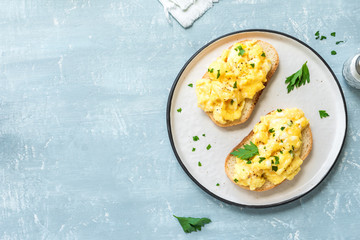 Scrambled Eggs on toasts