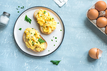 Scrambled Eggs on toasts