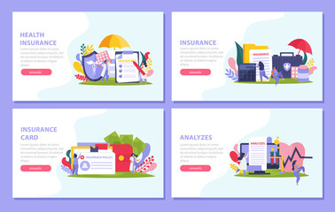 Fototapeta na wymiar Health Insurance Concept Icons Set