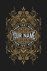 Vintage Logo or Banner Layout with ornamental elements
