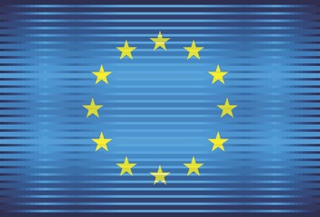 Shiny Flag of European Union - Illustration, 
Three dimensional flag of European Union