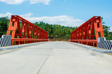 Steel bridge with mountain background, Philippines