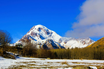 Mount Kazbek ,Mkinvartsveri, mountain landscape in Georgia