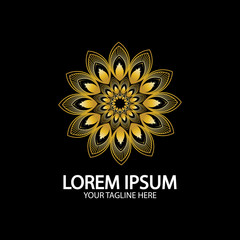 Flower logo. The circular logo. Logo of the flower. Stylized flower. Petals. Simple logo. The brand name  emblem  logo. Mandala. Logo boutique. Logotype for beauty. Logo for flower shop.