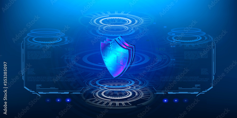 Poster innovative concept digital data protection, privacy system and security of your personal data in sty