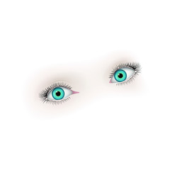 Blue eyes on a white background.Vector illustration